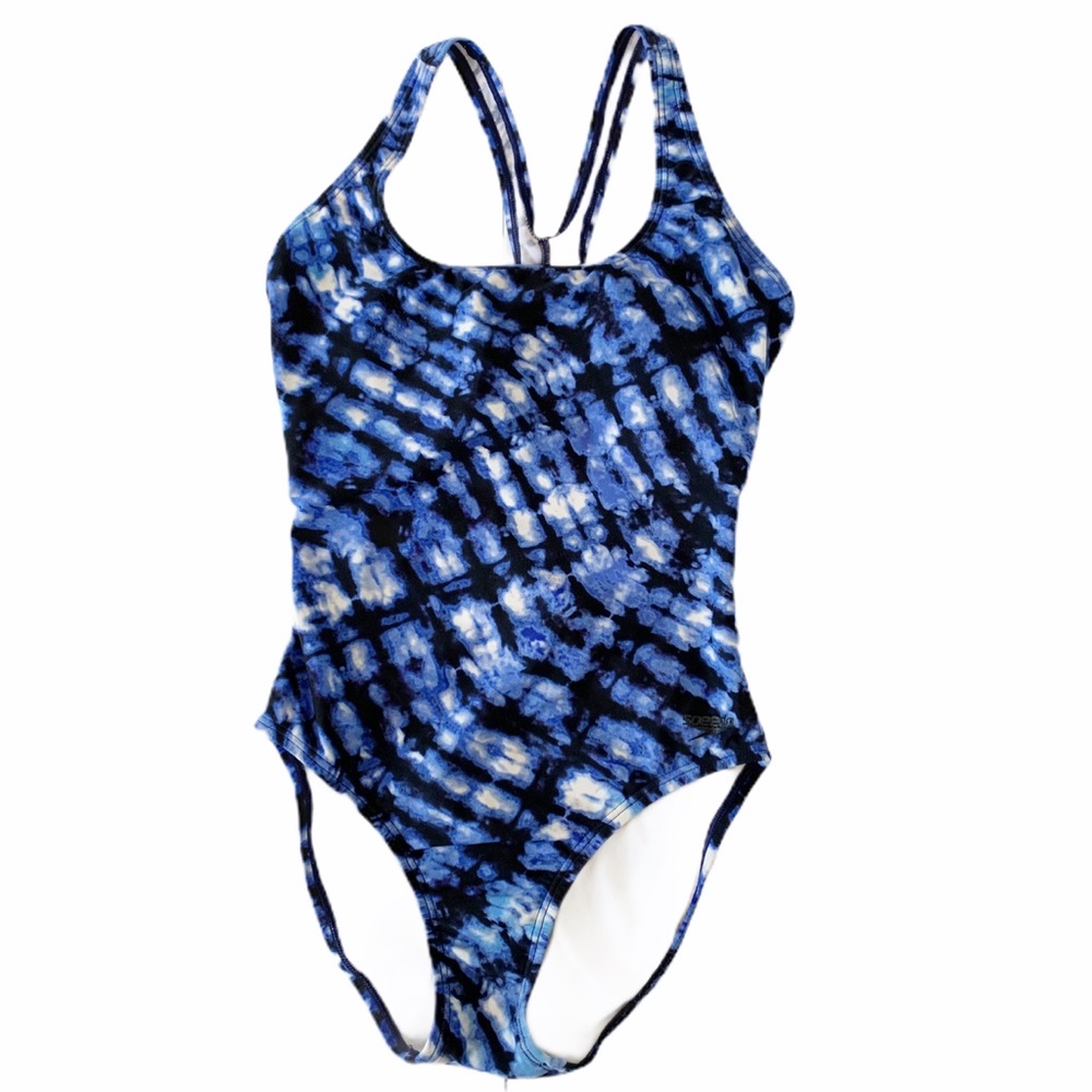 SPEEDO NAVY AND BLACK ONE PIECE SWIMSUIT SIZE 8